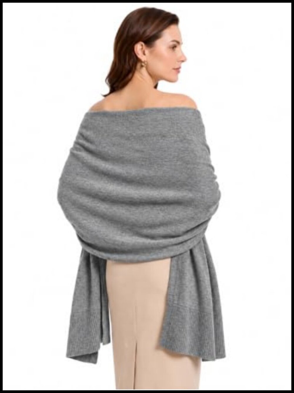 Thick Warm Knit Shawl Wrap Winter Wedding Pashmina-Style Cover Up